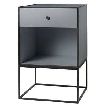 Side & end tables, Frame 49 sideboard with 1 drawer, dark grey, Gray