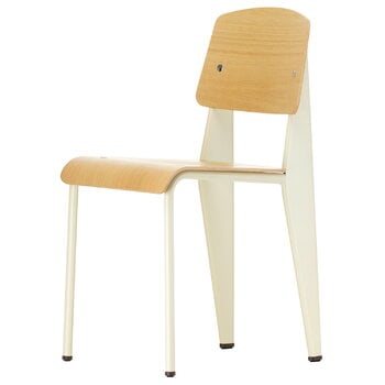 Dining chairs, Standard chair, Prouvé Blanc Colombe - oak, White