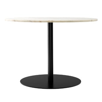 Audo Copenhagen Harbour Column dining table, 105 cm, black base - Estremoz marbl