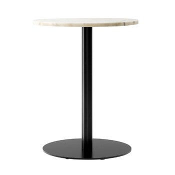 Audo Copenhagen Harbour Column dining table, 60 cm, black base - Estremoz marble