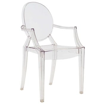 Dining chairs, Louis Ghost chair, clear, Transparent