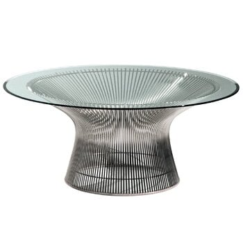 Knoll Platner coffee table, nickel - clear glass , product image