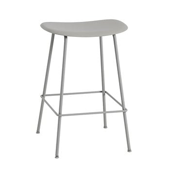 Muuto Fiber counter stool, 65 cm, tube base, grey