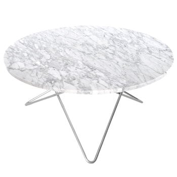 OX Denmarq Table O Table, acier inoxydable - marbre blanc