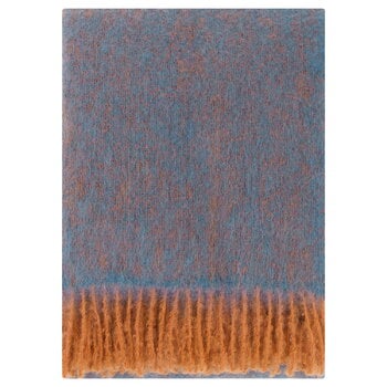 Blankets, Revontuli mohair blanket, rust - denim blue, Blue