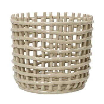 ferm LIVING Ceramic basket, large, cashmere