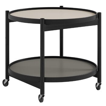 Brdr. Krüger Bølling tray table 60 cm, black lacquered beech - stone