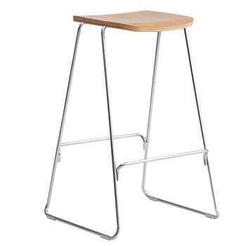 Barpallar och barstolar, Just Barstool 75 cm, utan ryggstöd, ek - krom, Naturfärgad