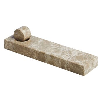 Woud Monolith incense holder, light brown marble