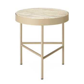 ferm LIVING Table d'appoint moyenne Travertine, cashmere