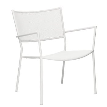 Sedie da patio, Jig Mesh Easy chair, white, Bianco