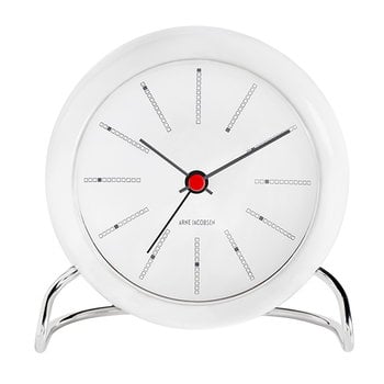 Arne Jacobsen AJ Bankers table clock with alarm, white