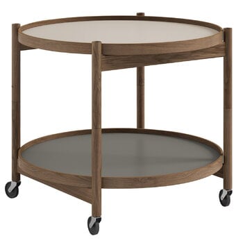 Kitchen carts & trolleys, Bølling tray table 60 cm, fumed oak - stone, Brown