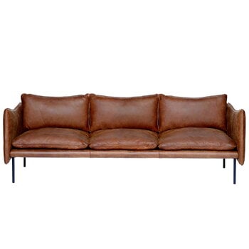 Fogia Tiki 3-seater sofa, black steel - vintage rangers leather