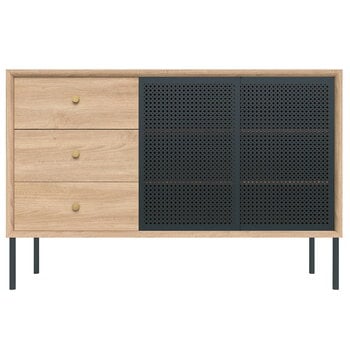 Hartô Gabin sideboard with drawers, high, oak - slate grey