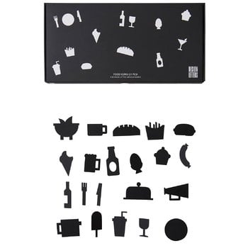 Design Letters Icone cibo per lavagna, nere
