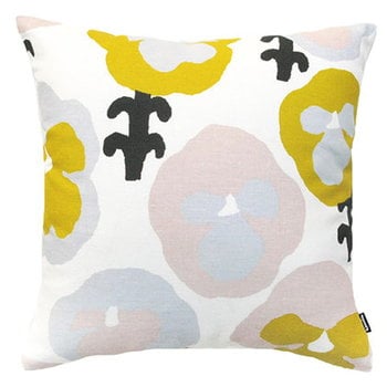 Kauniste Orvokki cushion cover, yellow