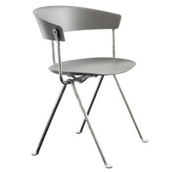 Magis Officina chair, galvanized, grey metallised