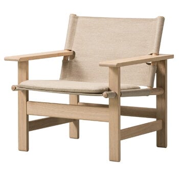 Fredericia Canvas chair w. seat cushion, soaped oak - natural canvas