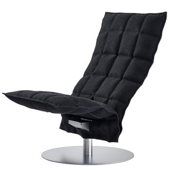 Fåtöljer, K stol, smal, basplatta med snurrfunktion, svart, Svart