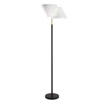 Floor lamps, Aalto floor lamp A810, brass, Black & white