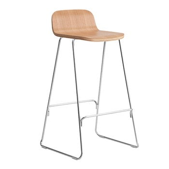 Normann Copenhagen Just Barstool 65 cm, med ryggstöd, ek - krom