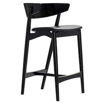Sibast No 7 barstol 65 cm, svart - svart läder