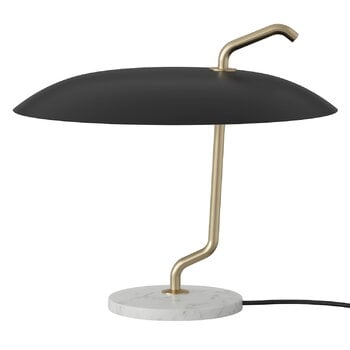 Astep Lampada da tavolo Model 537, ottone - nero - marmo bianco