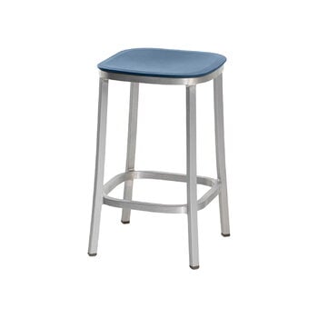 Emeco 1 Inch counter stool, aluminium - blue