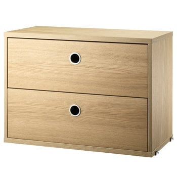 String Furniture String chest with 2 drawers, 58 x 30 cm, oak