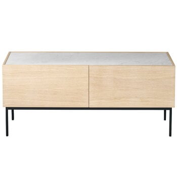 Asplund Luc cabinet 160 with drawers, marble top, white oak - char grey