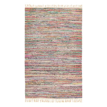 Cotton rugs, Kuhmo rag rug, grey - multicolour, Gray
