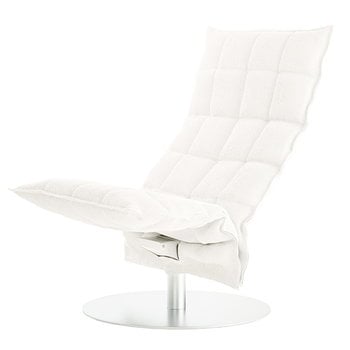 Woodnotes K chair, narrow, swivel plate base, white