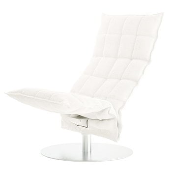 Armchairs & lounge chairs, K chair, narrow, swivel plate base, white, White