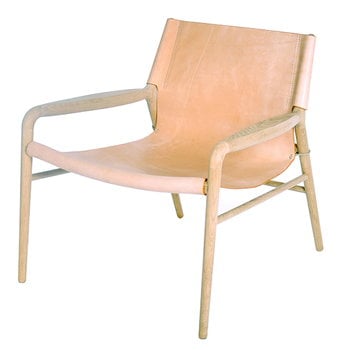 OX Denmarq Rama lounge chair, natural leather - soaped oak