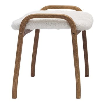 Swedese Tabouret Lamino, peau de mouton, blanc naturel