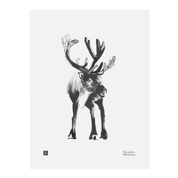 Teemu Järvi Illustrations Reindeer poster, 30 x 40 cm