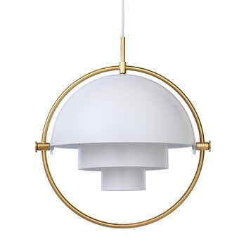 GUBI Multi-Lite pendant, small, brass - white semi matt