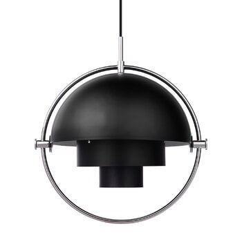 GUBI Suspension Multi-Lite, petit modèle, chrome - noir semi-mat