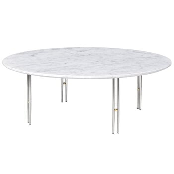 GUBI IOI sohvapöytä, 100 cm, kromi - valkoinen marmori