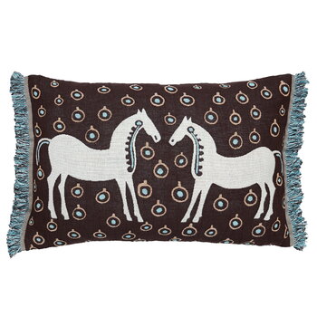 Marimekko Musta Tamma cushion cover, 40 x 60 cm, brown - blue