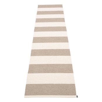 Plastic rugs, Bob rug, 70 x 300 cm, mud - vanilla, White