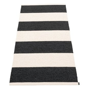 Plastic rugs, Bob rug, 70 x 150 cm, black - vanilla, Black & white