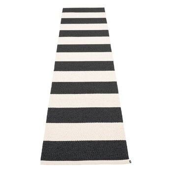 Plastic rugs, Bob rug, 70 x 300 cm, black - vanilla, Black & white