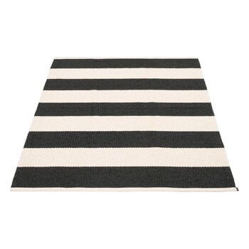 Plastic rugs, Bob matto, 140 x 180 cm, black - vanilla, Black & white