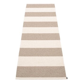 Plastic rugs, Bob rug, 70 x 225 cm, mud - vanilla, White