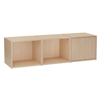 Woud Bricks shelving system A, white lacquered oak, product image