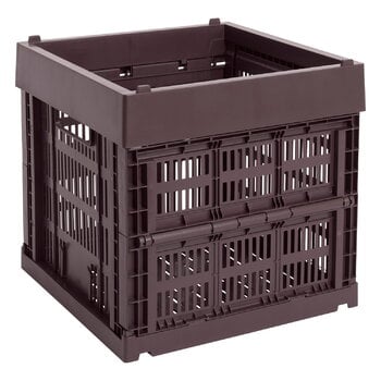 HAY Colour Crate kori, Cube, kierrätysmuovi, bordeaux, tuotekuva