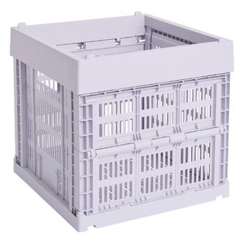 HAY Colour Crate kori, Cube, kierrätysmuovi, lavender, tuotekuva