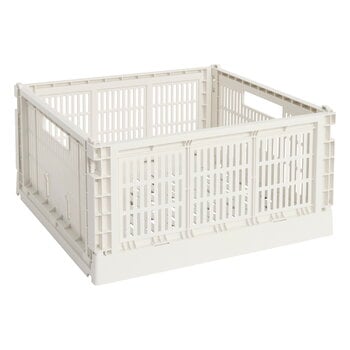 HAY Colour Crate kori, L Square, kierrätysmuovi, off-white, tuotekuva